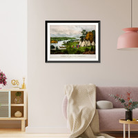 Historic Framed Print, Scenery of the upper Mississippi: an Indian village,  17-7/8" x 21-7/8"