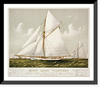 Vintage Nautical Print - Boston - Sloop yacht Volunteer