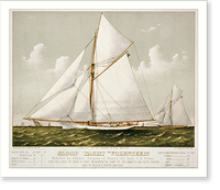 Vintage Nautical Print - Boston - Sloop yacht Volunteer