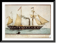 Historic Framed Print, The steam ship President, Lieut. Roberts R.N. commander: the largest in the world,  17-7/8" x 21-7/8"