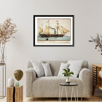 Historic Framed Print, The steam ship President, Lieut. Roberts R.N. commander: the largest in the world,  17-7/8" x 21-7/8"