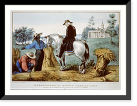 Washington at Mount Vernon 1797: agriculture is the most healthy, the most useful, and the most noble employment of man.. Washington - 2 Classic, Historic Print