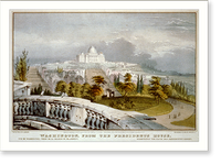 Washington, from the presidents house: vue de Washington, prise de la maison du president.Washington vom hause des prasidenten gesehn - 2, Historic Print