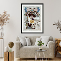 Historic Framed Print, Washington's reception by the ladies, on passing the bridge at Trenton, N.J. April, 1789: on his way to New York to be inaugurated first President of the United States,  17-7/8" x 21-7/8"