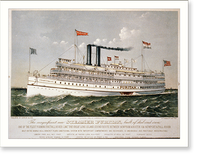 The magnificent new steamer Puritan, built of steel and iron: one of the fleet forming the fall river line" the great Long Island sound route between New York & Boston via Newport & Fall River" Her