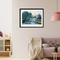 Historic Framed Print, The rural lake,  17-7/8" x 21-7/8"