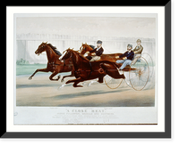 Historic Framed Print, A Close Heat": Judge Fullerton,  Gazelle and Huntress",  17-7/8" x 21-7/8"