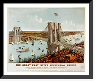 Historic Framed Print, The great East River suspension bridge: connecting the cities of New York and Brooklyn View from Brooklyn, looking west. - 2,  17-7/8" x 21-7/8" Historic Framed Print, The great East River suspension bridge: connecting the cities of New York and Brooklyn View from Brooklyn, looking west. - 2,  17-7/8" x 21-7/8"