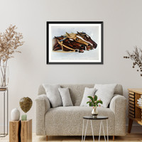 Historic Framed Print, Head and head at the winning post,  17-7/8" x 21-7/8"