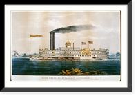 High pressure steamboat Mayflower first class packet between St. Louis and New Orleans on the Mississippi River - Capt. Joseph Brown. - 2, Vintage Wall Art