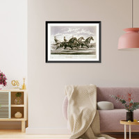 Historic Framed Print, Mambrino Pilot, Daisy Burns, and Rosamond: trotting for a purse, $100 mile heats, best 3 in 5 in harness,  17-7/8" x 21-7/8"