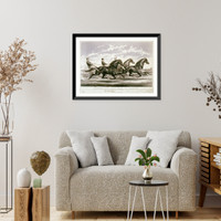 Historic Framed Print, Mambrino Pilot, Daisy Burns, and Rosamond: trotting for a purse, $100 mile heats, best 3 in 5 in harness,  17-7/8" x 21-7/8"