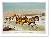 Historic Framed Print, Waking up the old mare,  17-7/8" x 21-7/8"