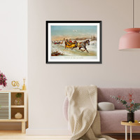 Historic Framed Print, Waking up the old mare,  17-7/8" x 21-7/8"