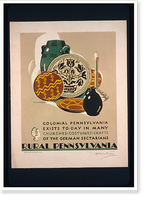 Rural Pennsylvania Colonial Pennsylvania exists to-day in many churches, costumes, crafts of the German Sectarians.Milhous, Vintage Print