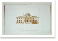 Design of a city hall proposed to be built in New York. Elevation of the principal front - 2, Vintage Poster