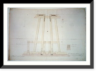 Steam engine, Washington Navy Yard, Washington, D.C. End framing elevation - 2 Classic, Historic Print
