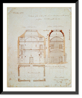 Historic Framed Print, [United States Capitol, Washington, D.C. Senate Chamber Lobby, north wing, plan & section] - 2,  17-7/8" x 21-7/8"