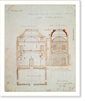 Historic Framed Print, [United States Capitol, Washington, D.C. Senate Chamber Lobby, north wing, plan & section] - 2,  17-7/8" x 21-7/8"