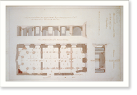 Historic Framed Print, [United States Capitol, Washington, D.C. Ground floor plan, Judiciary offices, north wing] - 2,  17-7/8" x 21-7/8"