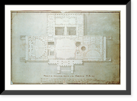 Historic Framed Print, [United States Capitol, Washington, D.C. Principle floor plan, vestibule, library & senate chamber, House of Representatives] - 2,  17-7/8" x 21-7/8"