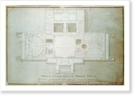 Historic Framed Print, [United States Capitol, Washington, D.C. Principle floor plan, vestibule, library & senate chamber, House of Representatives] - 2,  17-7/8" x 21-7/8"