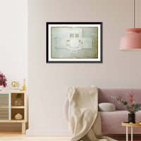 Historic Framed Print, [United States Capitol, Washington, D.C. Principle floor plan, vestibule, library & senate chamber, House of Representatives] - 2,  17-7/8" x 21-7/8"