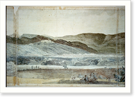 Panoramic view of West Point, New York showing American encampments on the Hudson River - 6, Vintage Print