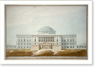 Historic Framed Print, [United States Capitol, Washington, D.C. Elevation of west front with propylaea] - 3,  17-7/8" x 21-7/8"