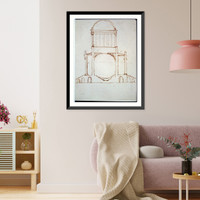 Historic Framed Print, [Monuments, Washington, D.C. Sketch - section of circular structure] - 2,  17-7/8" x 21-7/8"