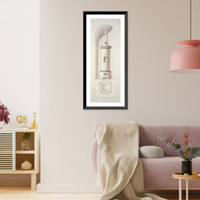 Historic Framed Print, Design drawing for a stove. Elevation and plan - 2,  17-7/8" x 21-7/8"