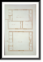 Historic Framed Print, [Two-story house Floor plans],  17-7/8" x 21-7/8"