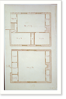 Historic Framed Print, [Two-story house Floor plans],  17-7/8" x 21-7/8"