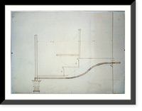 Historic Framed Print, Architectural drawing for seating in a gallery supported by Corinthian columns. Gallery, section with corinthian capital - 2,  17-7/8" x 21-7/8"