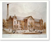 Crompton Loom Works, Green Street Worcester, Mass. - Geo. Crompton proprietor - 2 Classic, Antique Wall Art