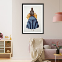 Historic Framed Print, [Back view of a standing woman wearing a tapada, Peru] - 2,  17-7/8" x 21-7/8"