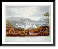 Historic Framed Print, West Point, from Phillipstown.painted and engraved by W.J. Bennett. - 3,  17-7/8" x 21-7/8"