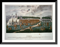 Historic Framed Print, View of the great treaty held at Prarie [sic] du Chien, September 1825.painted on the spot by J.O. Lewis ; Lehman & Duval Lithrs. - 2,  17-7/8" x 21-7/8"