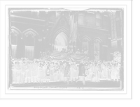 Archbishop Farley, crowd, at Bonner funeral, New York, Vintage Poster