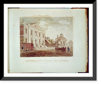 Historic Framed Print, Library and Surgeons Hall, in Fifth Street, Philadelphia - 3,  17-7/8" x 21-7/8"
