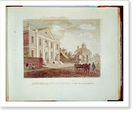 Historic Framed Print, Library and Surgeons Hall, in Fifth Street, Philadelphia - 3,  17-7/8" x 21-7/8"