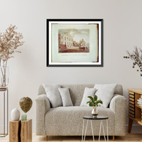 Historic Framed Print, Library and Surgeons Hall, in Fifth Street, Philadelphia - 3,  17-7/8" x 21-7/8"