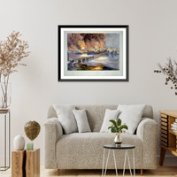Historic Framed Print, The fall of Richmond, Va. on the night of April 2d. 1865 - 3,  17-7/8" x 21-7/8"