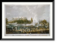 The storming of Chapultepec Sept. 13th 1847.drawn on stone, printed in colours. by Sarony & Major ; from a painting by Walker in the possesion of Capt. Roberts, U.S.A. - 2 Antique Wall Art Pr