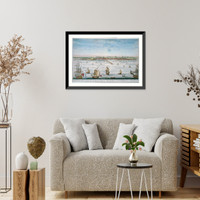 Historic Framed Print, A south east view of the great town of Boston in New England in America.I. Carwitham sculp. - 2,  17-7/8" x 21-7/8"