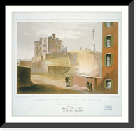 Old Boston - Beacon Hill, with Mr. Thurston's house - from Bowdoin Street - 2, Antique Print