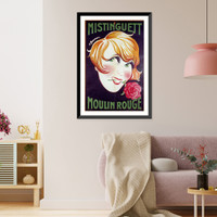 Historic Framed Print, Mistinguette [appearing at] Moulin Rouge,  17-7/8" x 21-7/8"