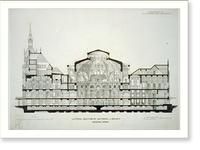 Historic Framed Print, [Library of Congress (National Library"),  Judiciary Square site,  Washington,  D.C. Section,  German Renaissance]" - 3,  17-7/8" x 21-7/8"