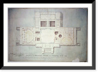 Historic Framed Print, Plan of the principal floor of the Capitol, U.S. - 4,  17-7/8" x 21-7/8"