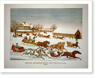 Leaving Brighton hotel for the mill-dam. Winter - 2, Antique Wall Art